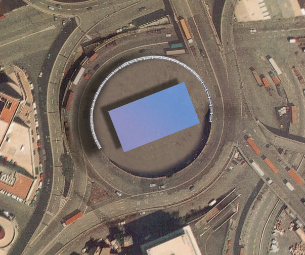 aereal view with the project